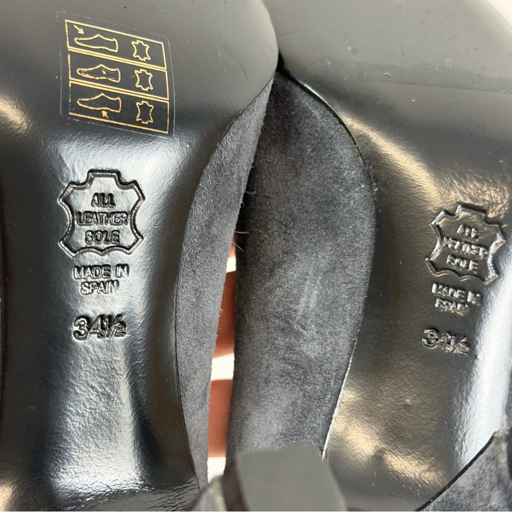 Sergio Rossi Black Suede Leather‎ Sole Pumps Size 34.5 (US 4.5) - Picture 7 of 7